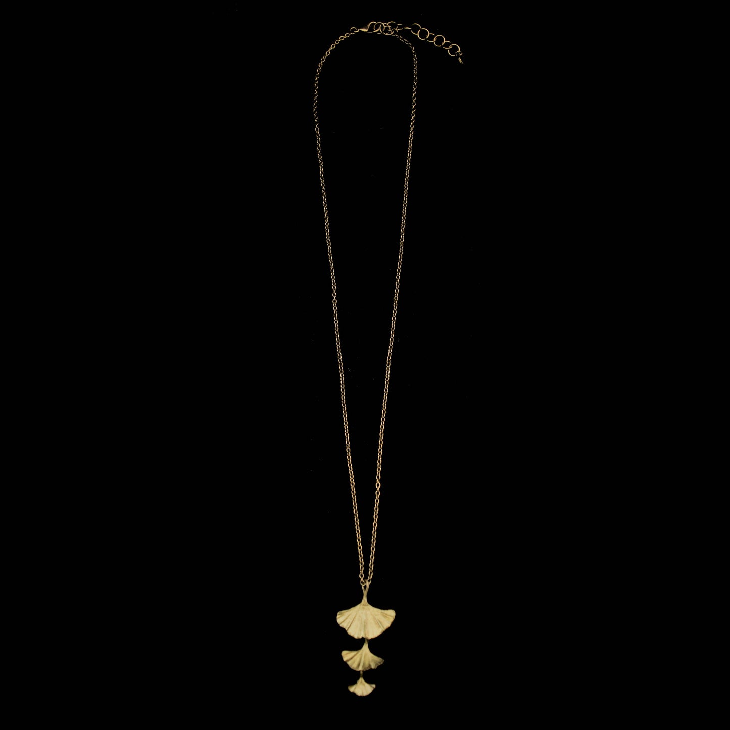 Ginkgo Three Leaf Pendant - 16" Adj.