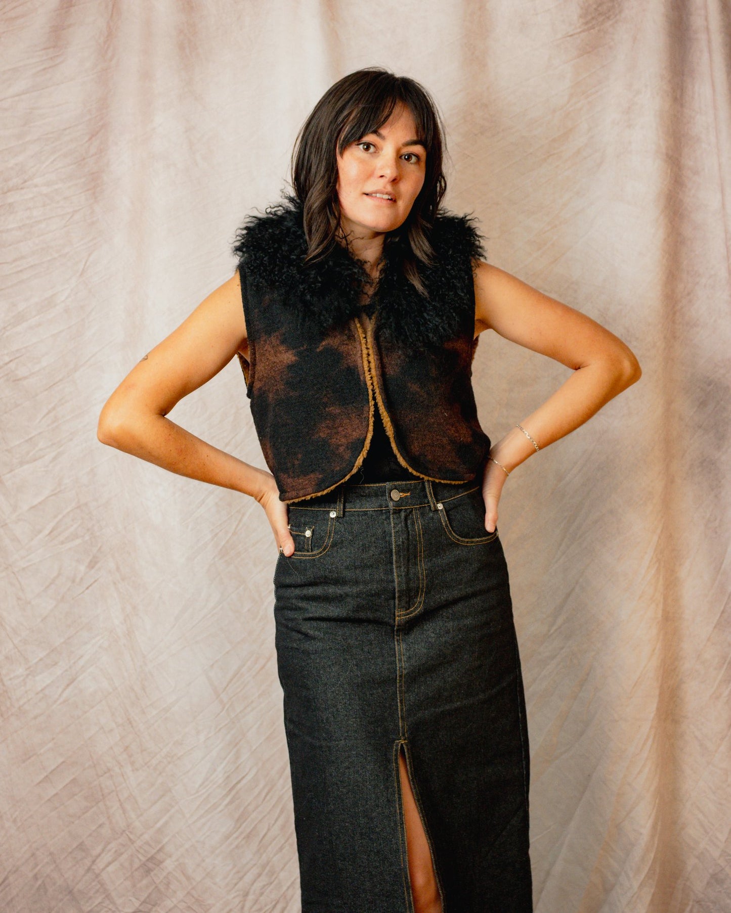 Bolero Vest in Onyx