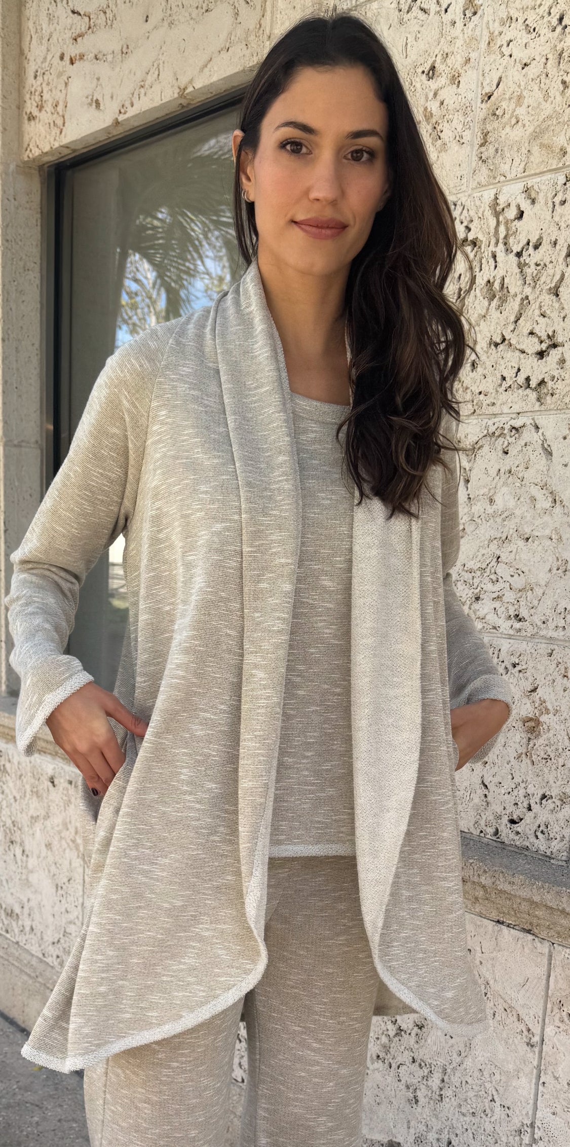 Gold Metallic Long Cardigan