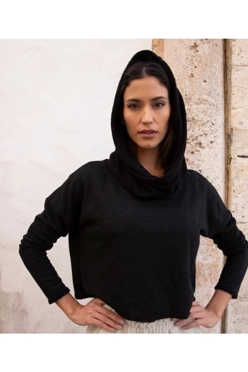Black Lux Hoodie Top