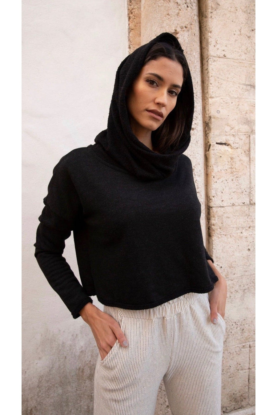 Black Lux Hoodie Top