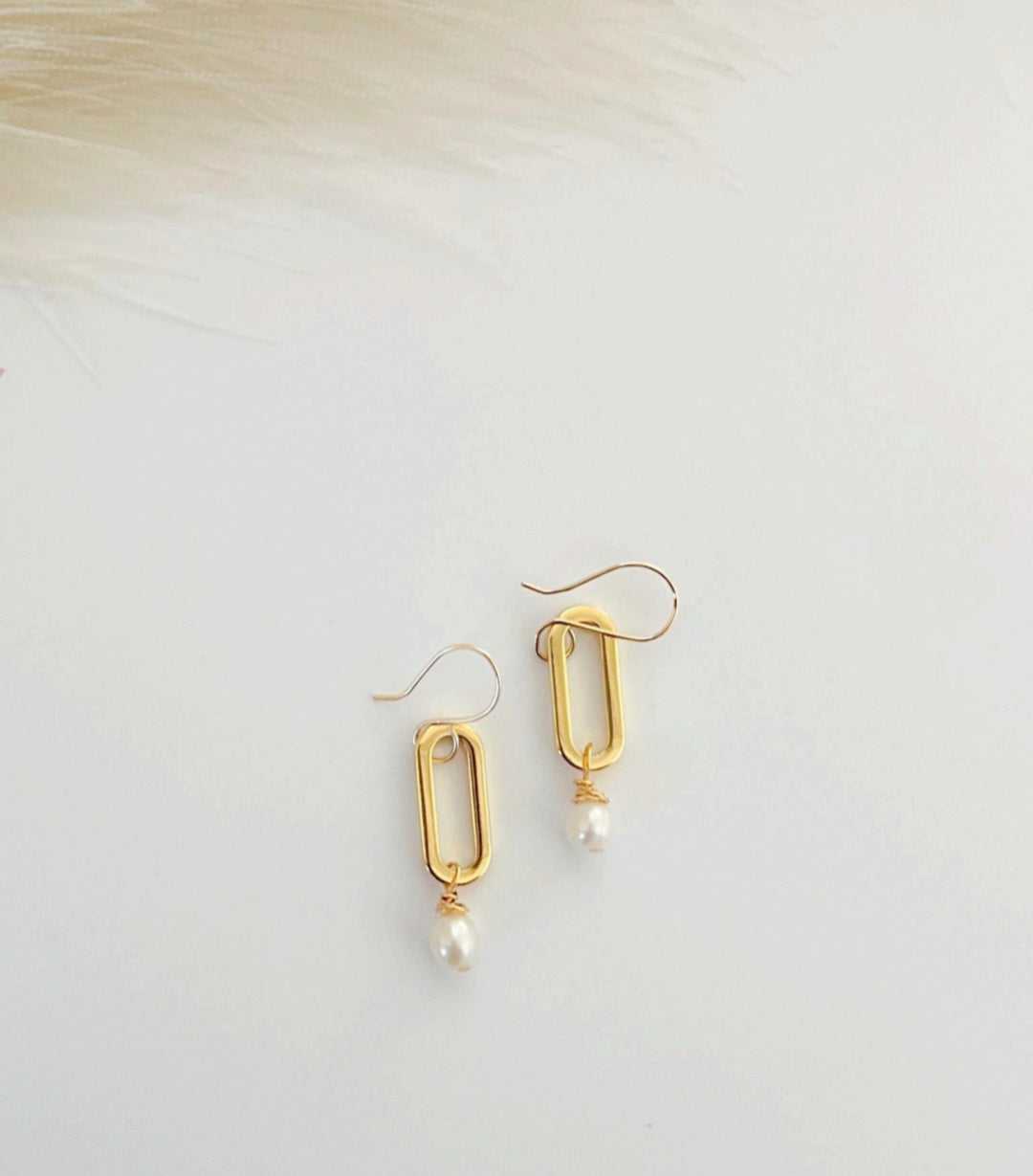 Squoval & Pearl Earrings