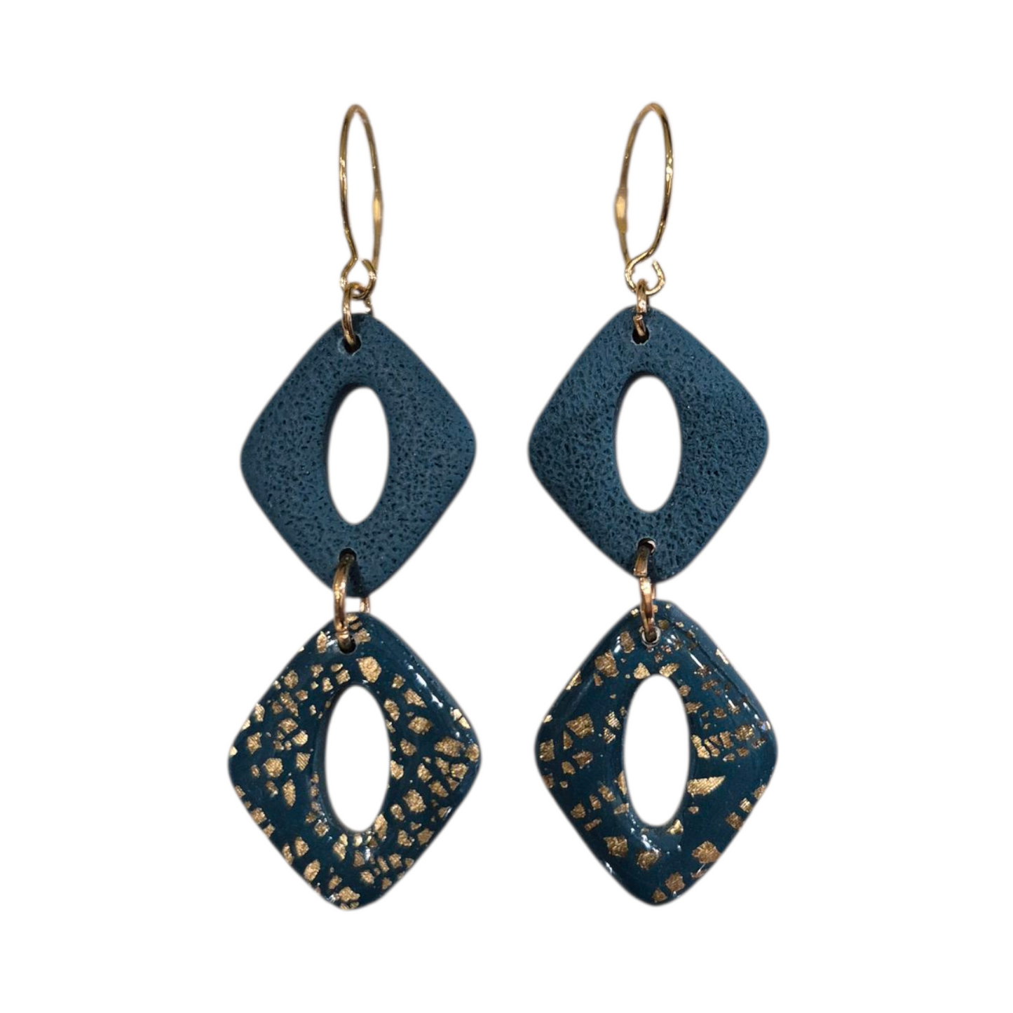 Teal and Gold Double Drops