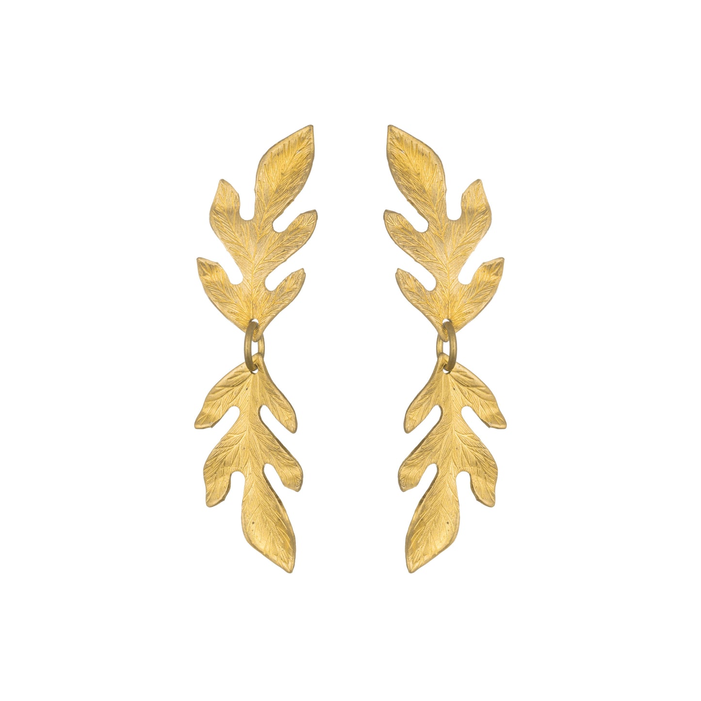 Gold Oak Leaf Studs