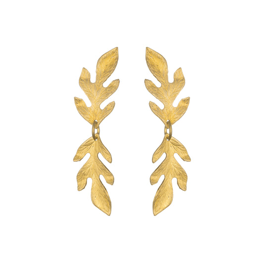 Gold Oak Leaf Studs