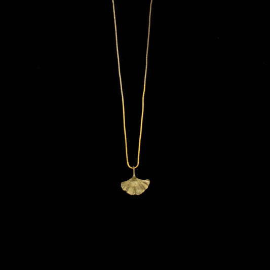 Ginkgo Single Leaf 16" Adj. Pendant