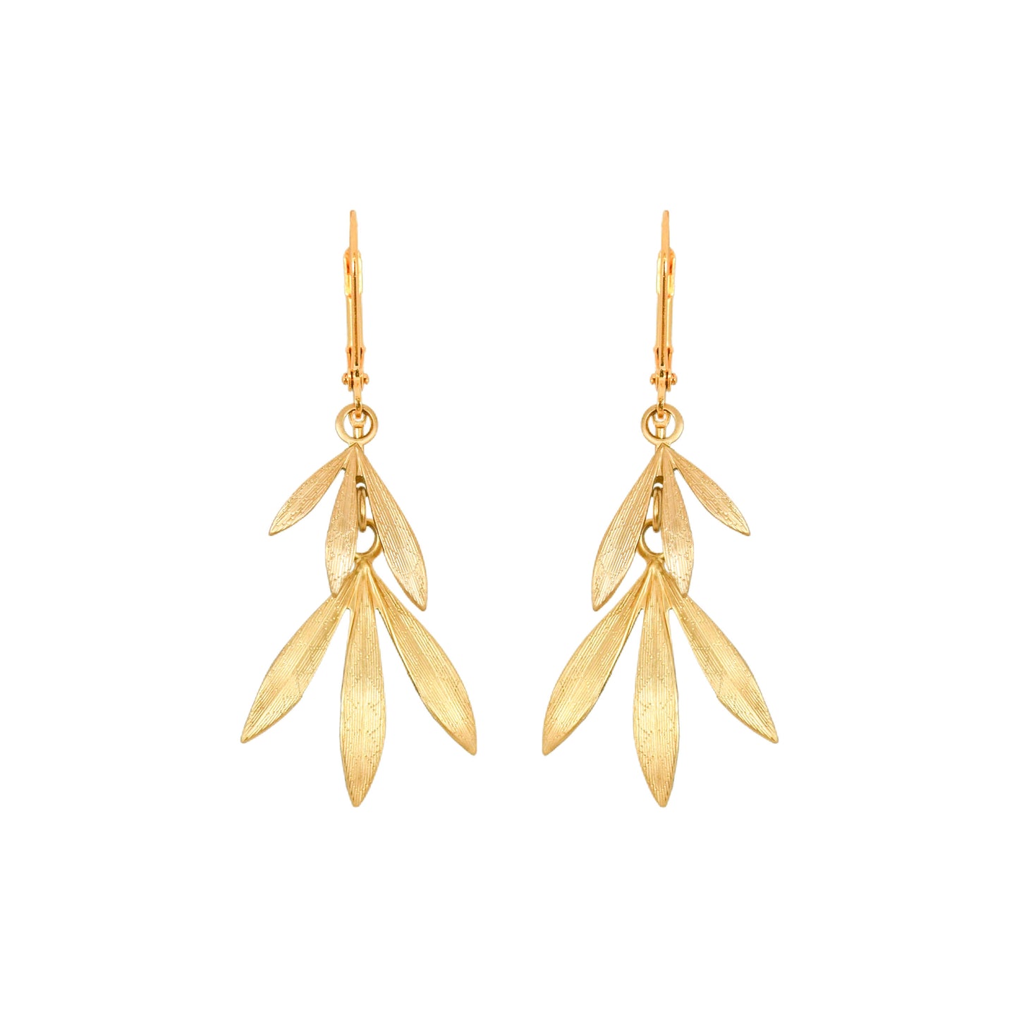 Gold Bamboo Leaf Earrings