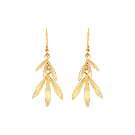 Gold Bamboo Leaf Earrings