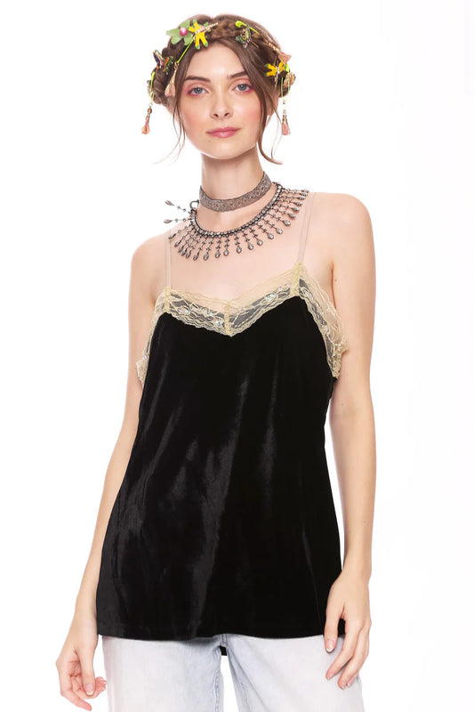 Aratta Velvet Dreams Cami  Beaded Trim