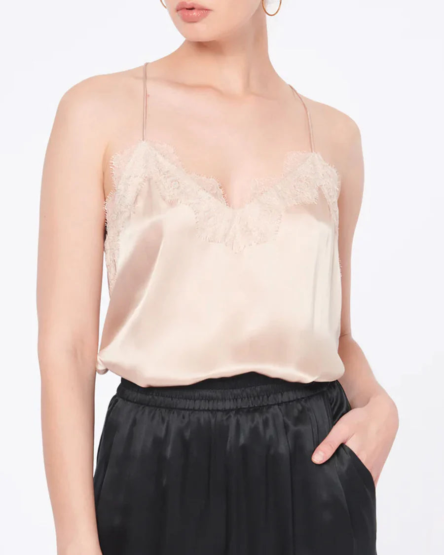 CAMI NYC Racer Charmeuse Camisole Cream