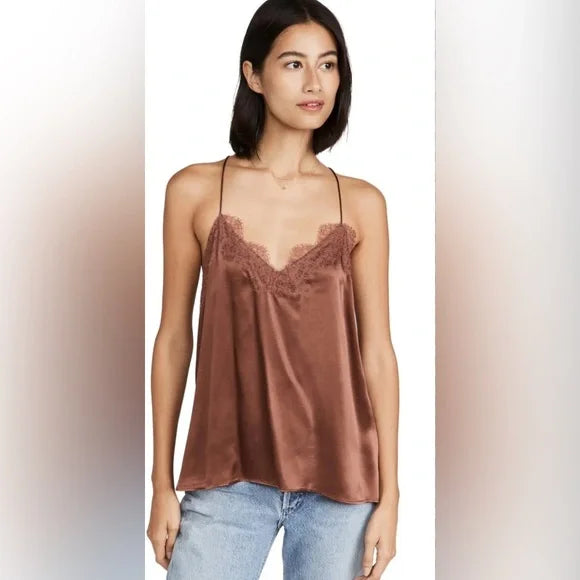 CAMI NYC Racer Charmeuse Camisole Cream