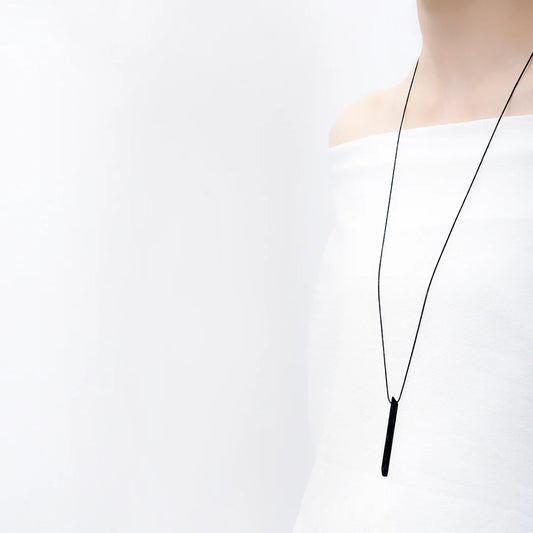 Black Zinc Trapezoid Bar Necklace