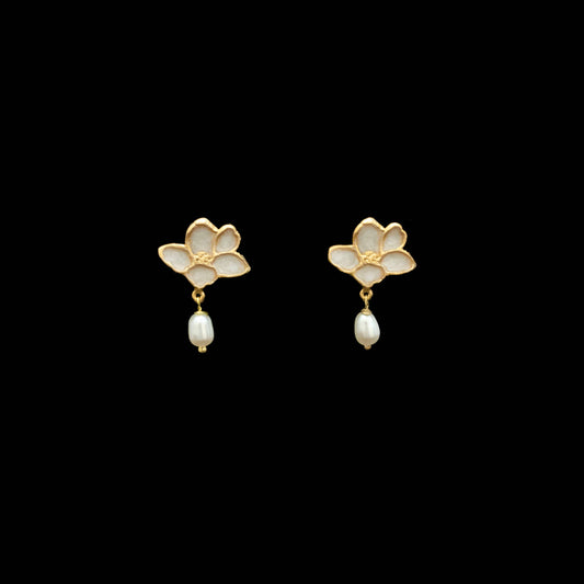 Plique-Á-Jour Blossom  Post Earrings