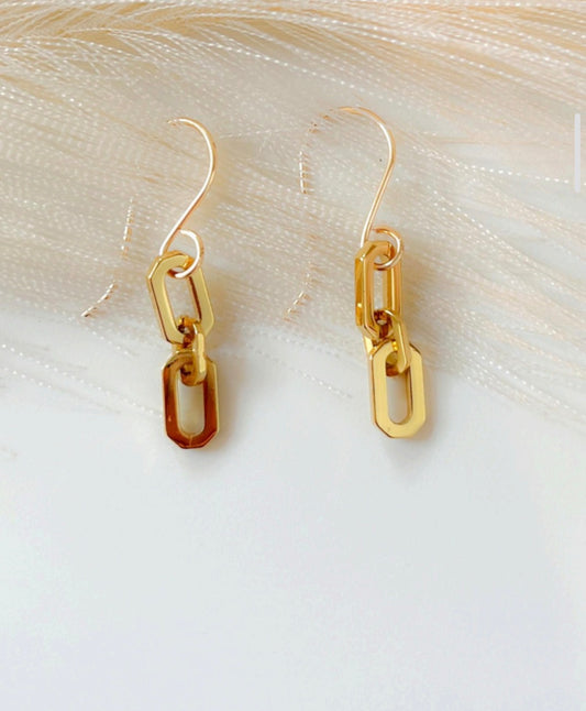 Short Paperclip dangling Earrings