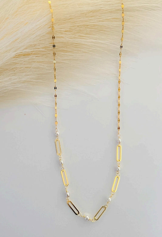 Squoval Pearl Necklace