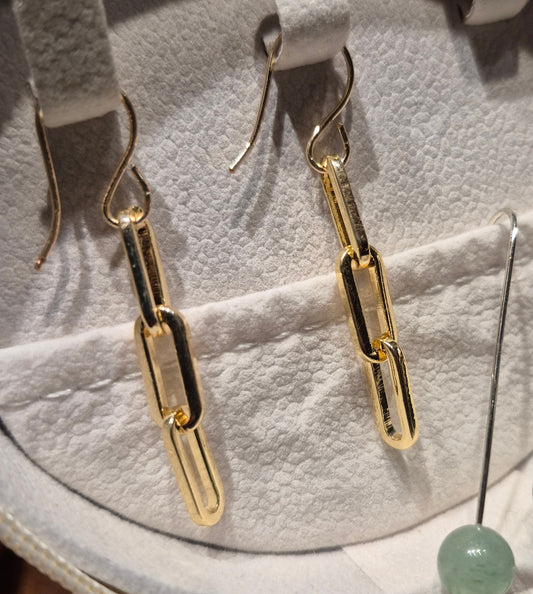 Long Paperclip dangling Earrings